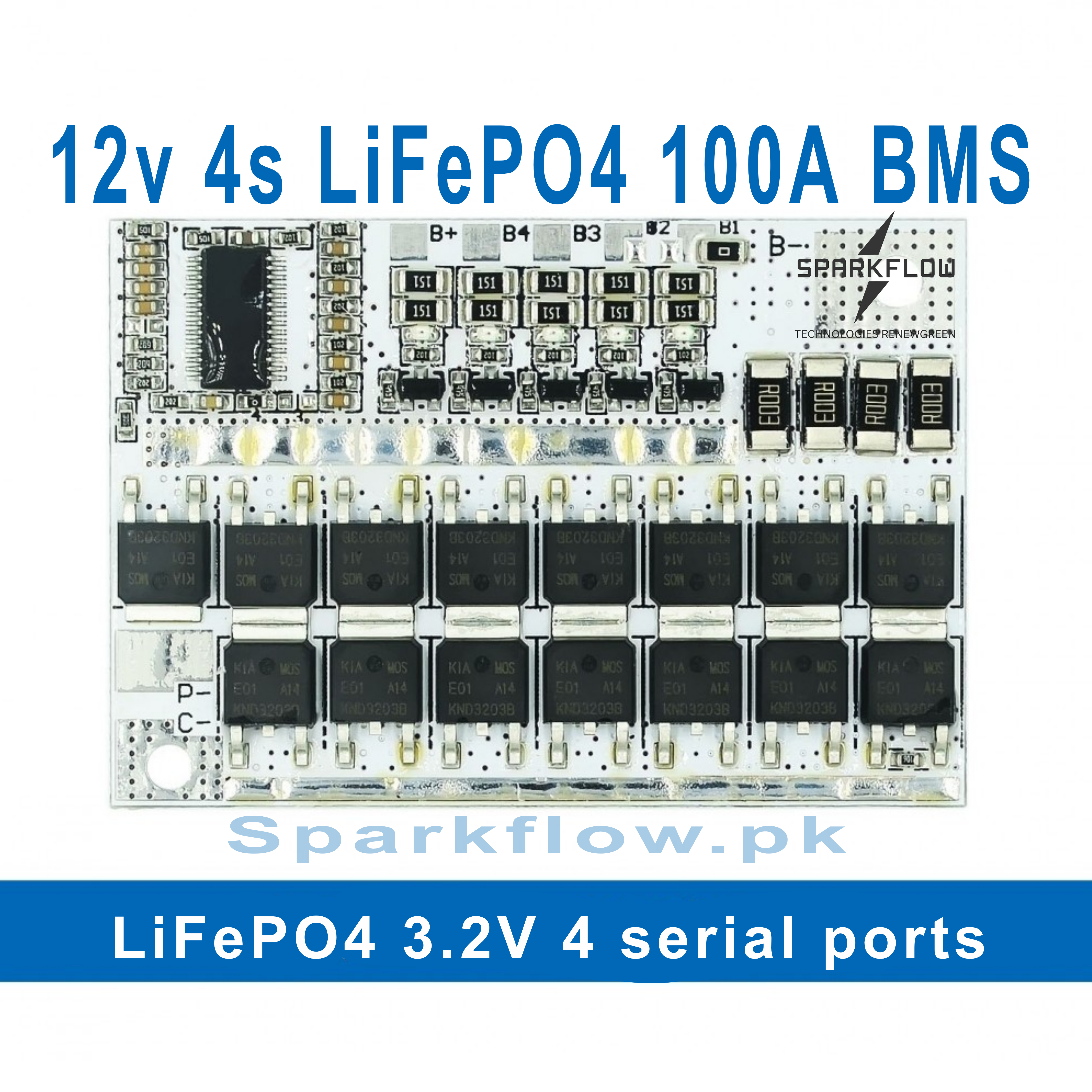 4S LiFePO4 100A BMS  for 3.2v 32700 or 26700 26650 in pakistan 