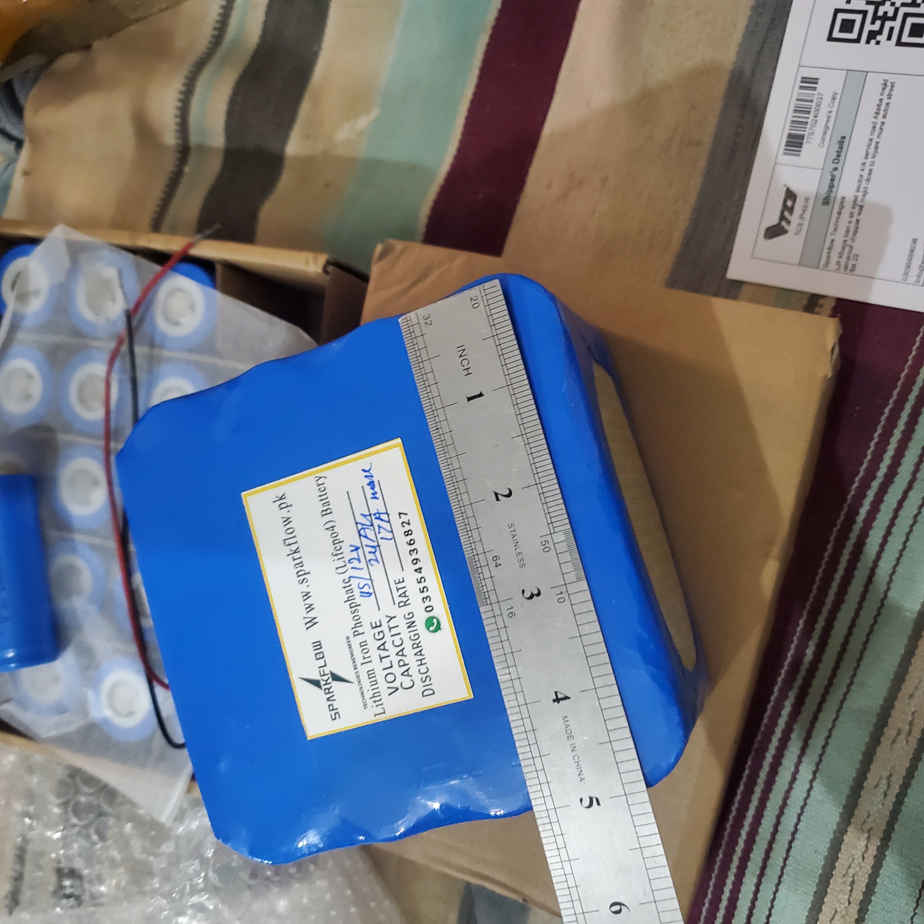 12v Battery 4s 12.8v 24Ah LiFePO4   lithium iron phosphate LFP battery pack in pakistan   
