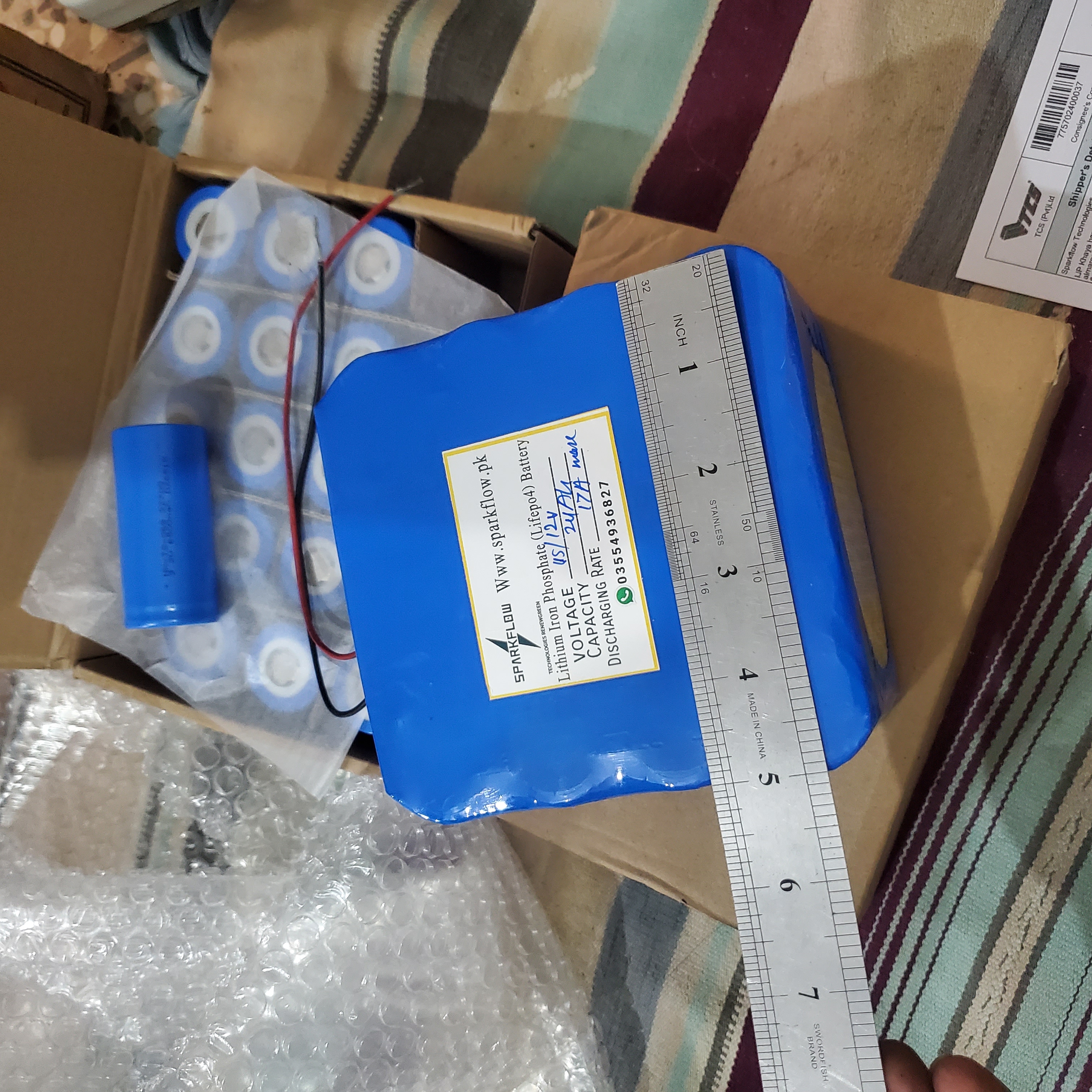 12v Battery 4s 12.8v 24Ah LiFePO4   lithium iron phosphate LFP battery pack in pakistan   
