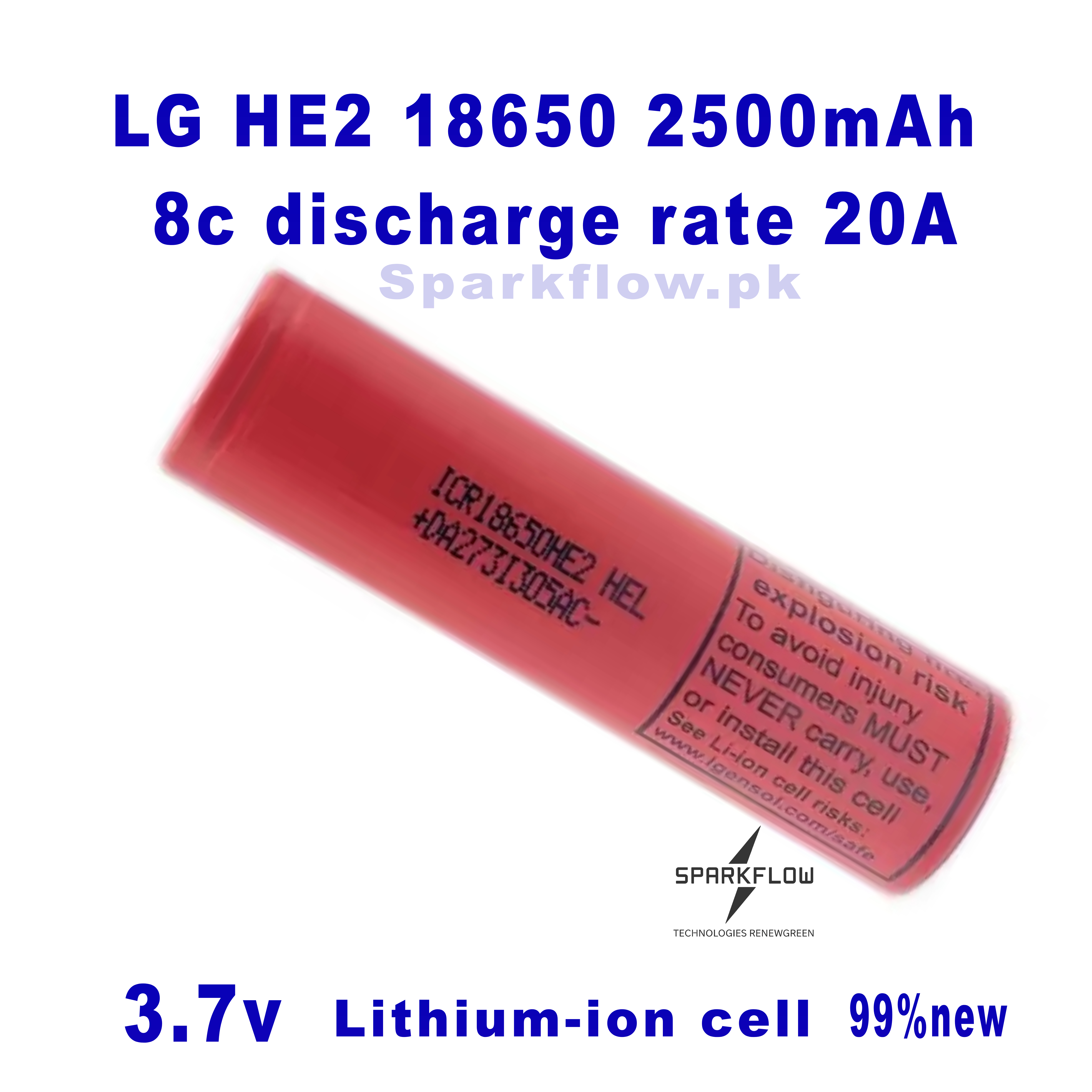 LG HE2 18650 2500mAh 8c 20A lithium-ion Battery cell