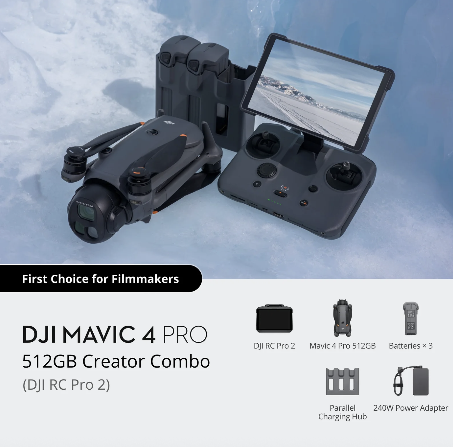 DJI Mavic 4 Pro Drone 512GB Creator Combo with RC Pro 2