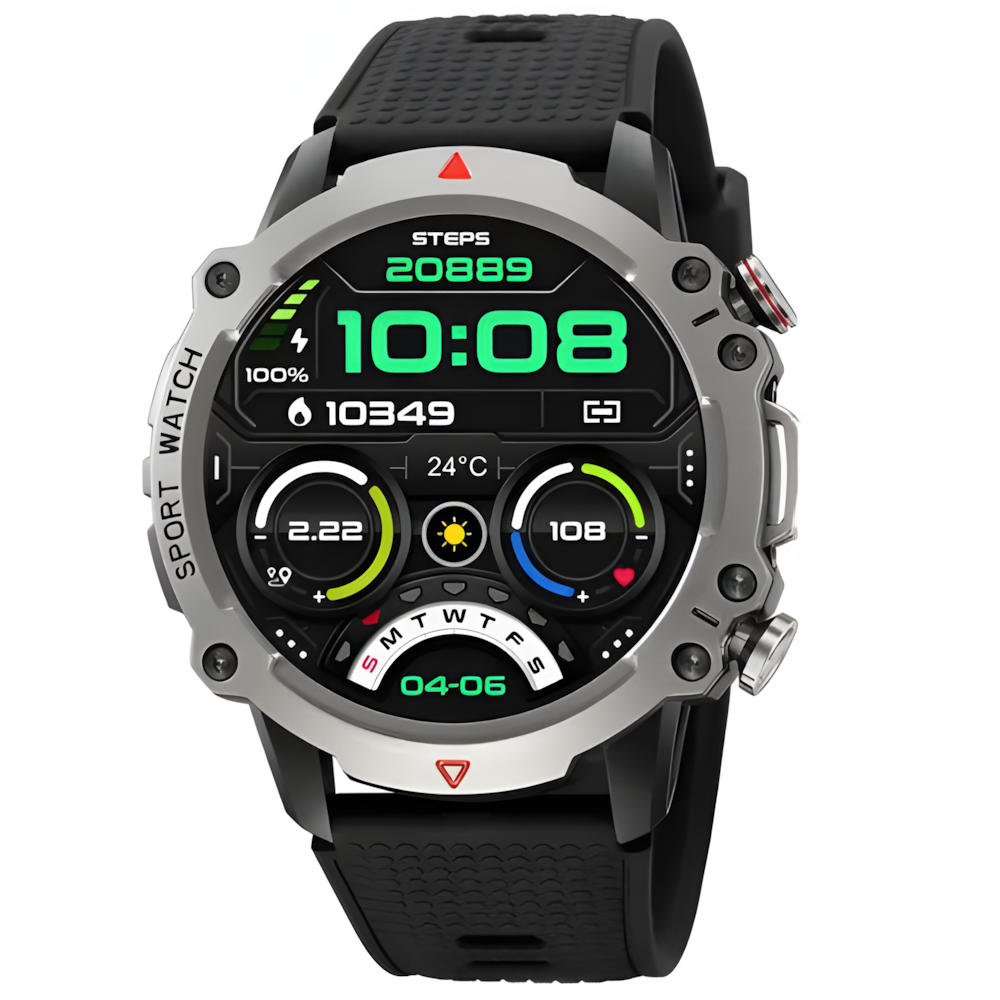 FUK AMOLED Smartwatch with Bluetooth Calling – 107 Sports Modes, Heart & SpO2 Monitor, Fitness Tracker with Big Display & App Notifications