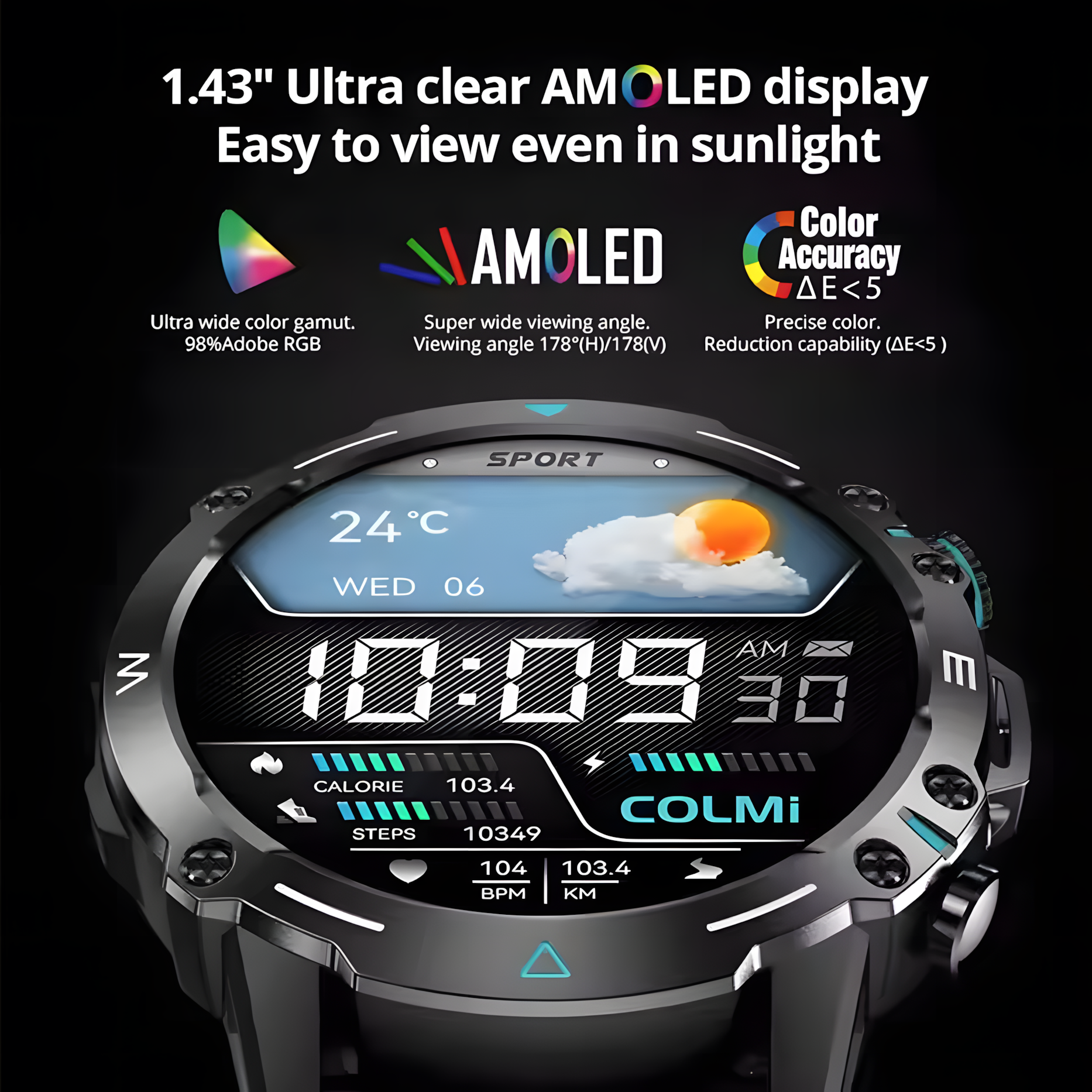 FUK Military AMOLED Smartwatch - Fitness Companion-smartwatch for men-smartwatch for women