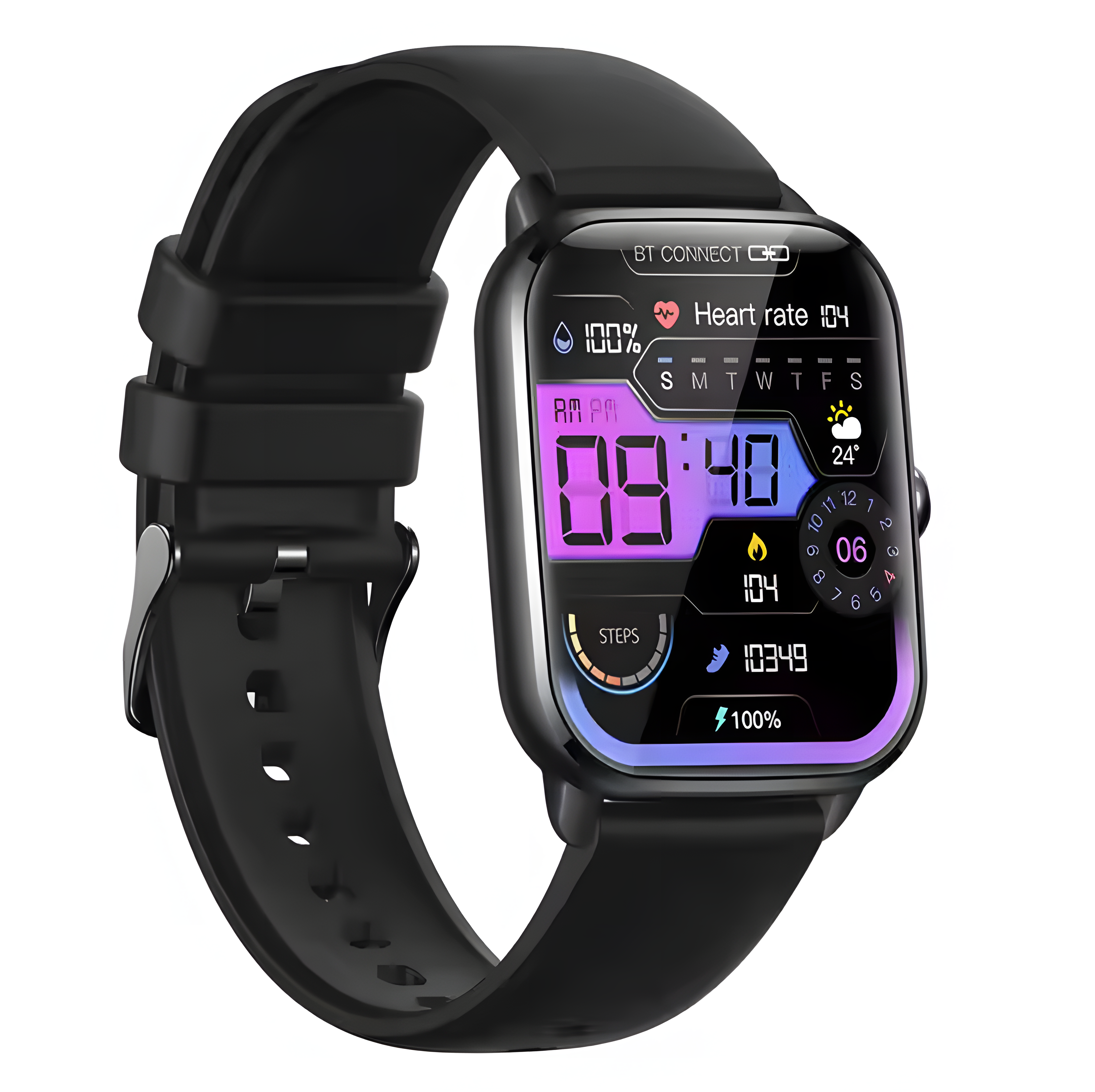FUK KT65 Smartwatch 1.9" Full Touch Display – Bluetooth 5.0, Heart Rate & SpO2 Monitor, Voice Assistant, Sleep Tracker, Women's Health, 7-Day Battery