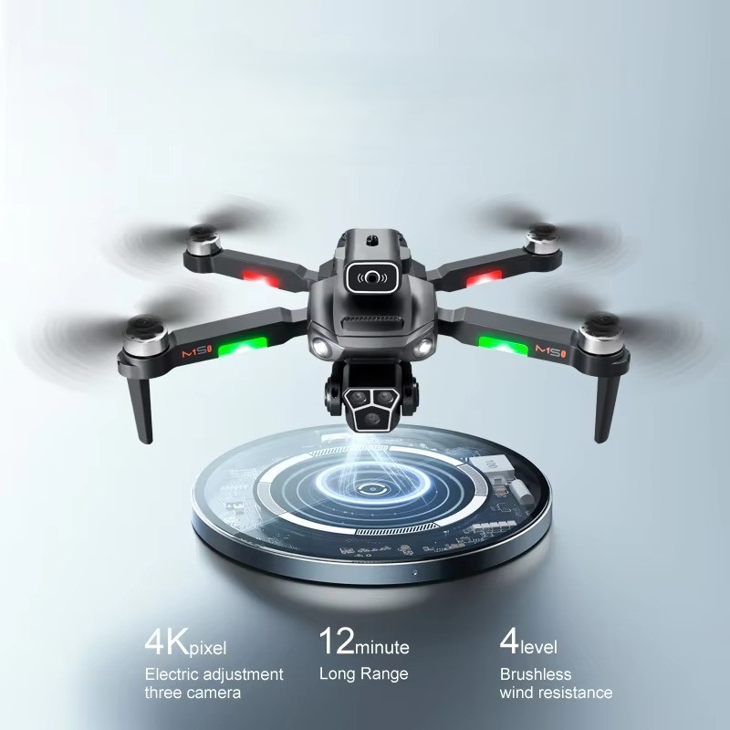  Foldable 4K Camera Drone – Mini RC Quadcopter with 3 Cameras, Obstacle Avoidance & One-Key Return
