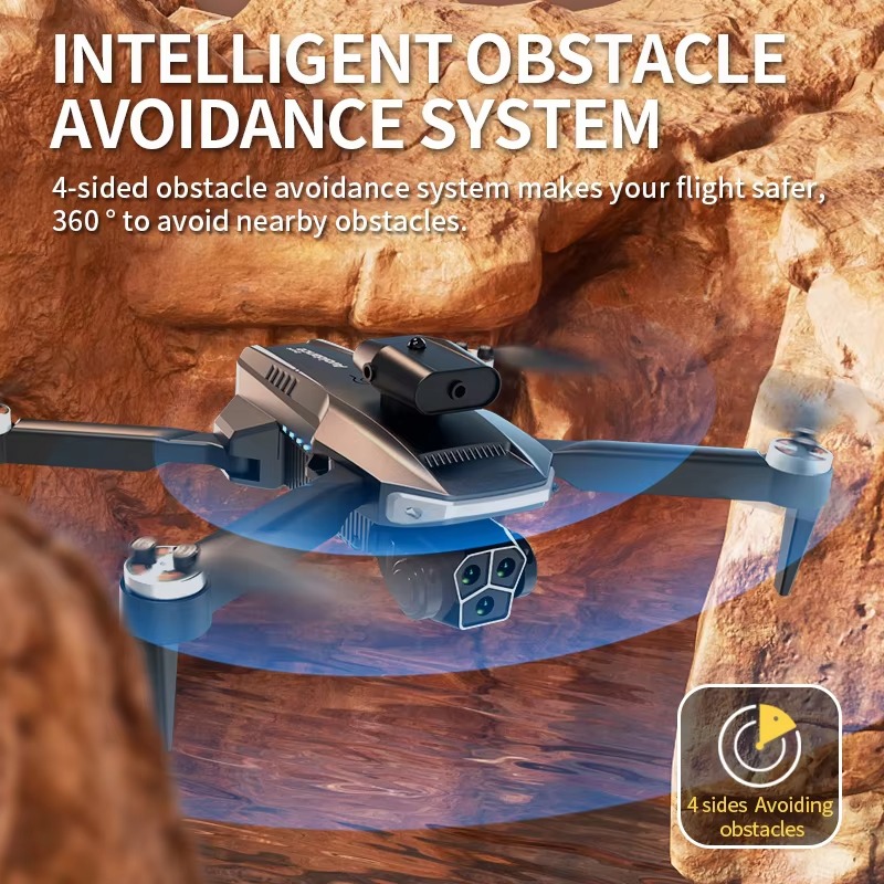 8K Camera GPS Drone with Brushless Motor – 5-Way Obstacle Avoidance, 3 Cameras, 1000m Range, Foldable Quadcopter