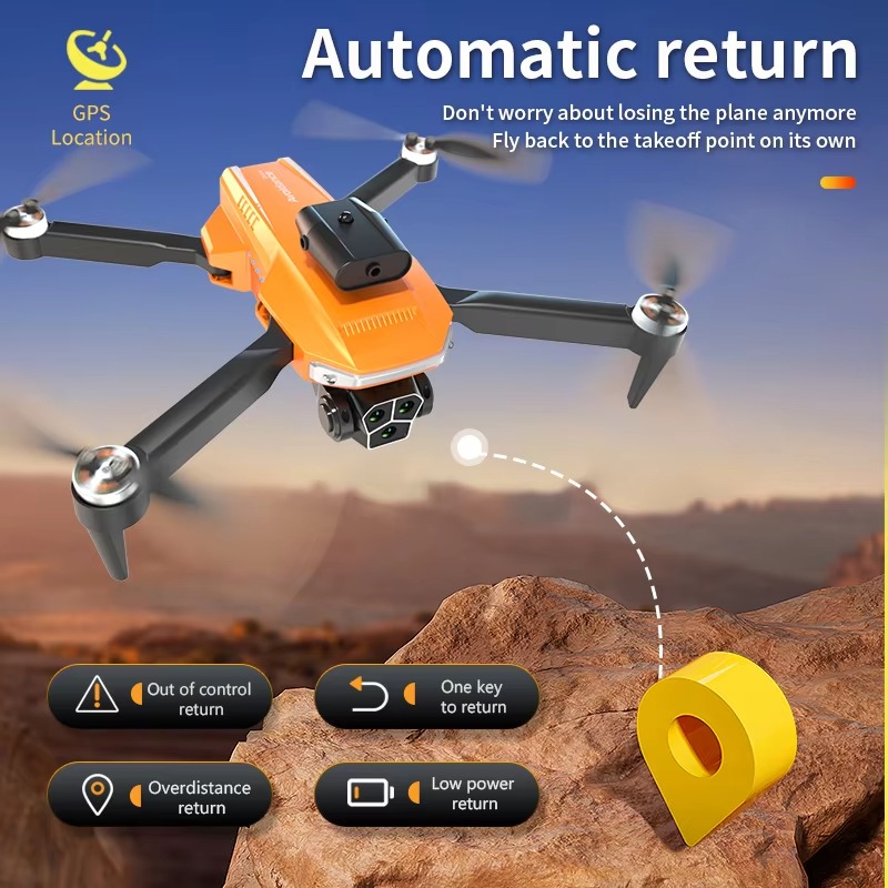 8K Camera GPS Drone with Brushless Motor – 5-Way Obstacle Avoidance, 3 Cameras, 1000m Range, Foldable Quadcopter