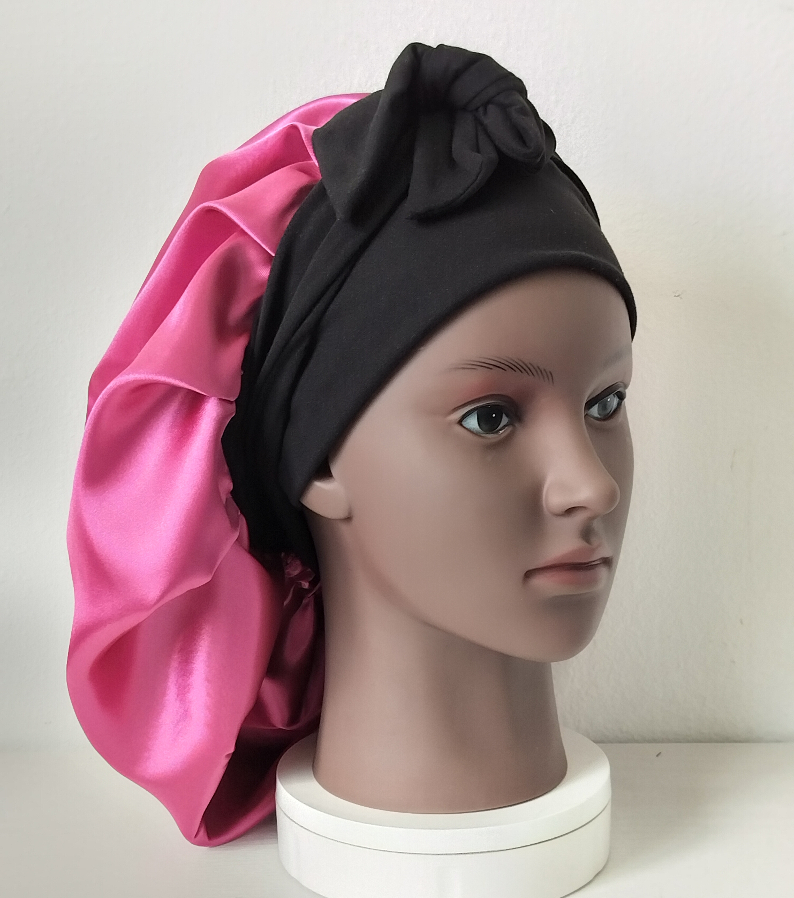 Satin Sleep Bonnet Hot Pink Fushia