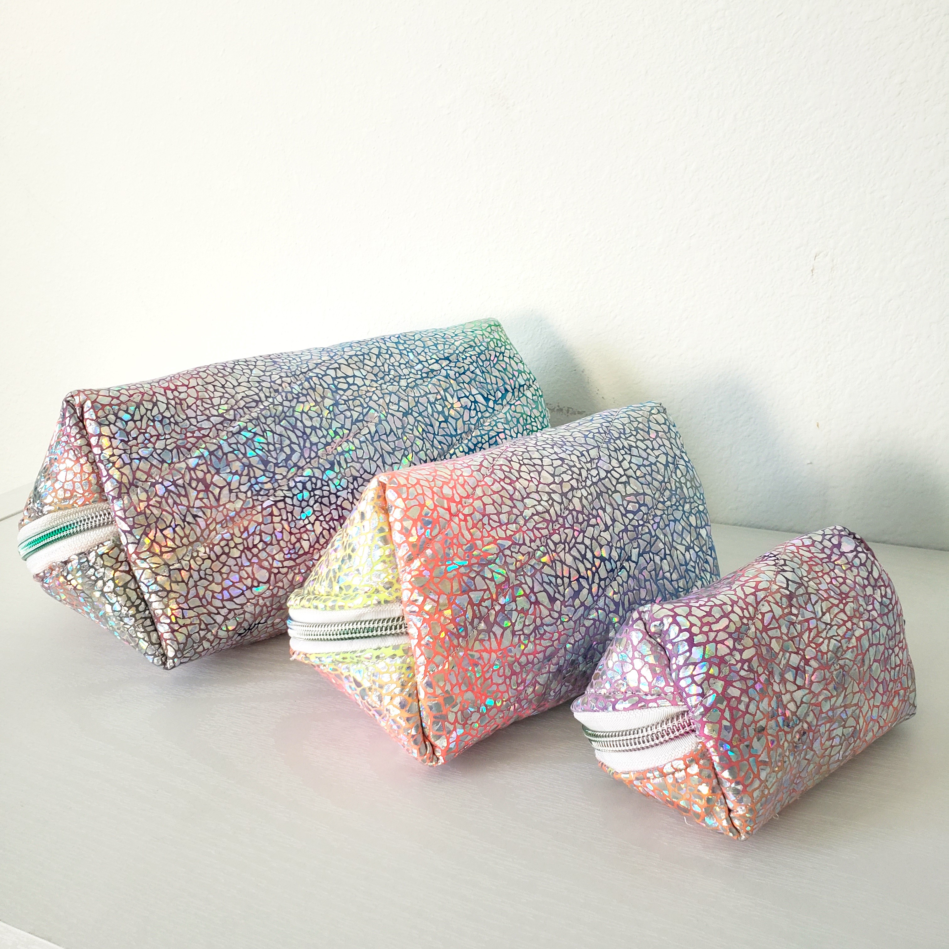 Clam Shell Glitter Cosmetic Bag