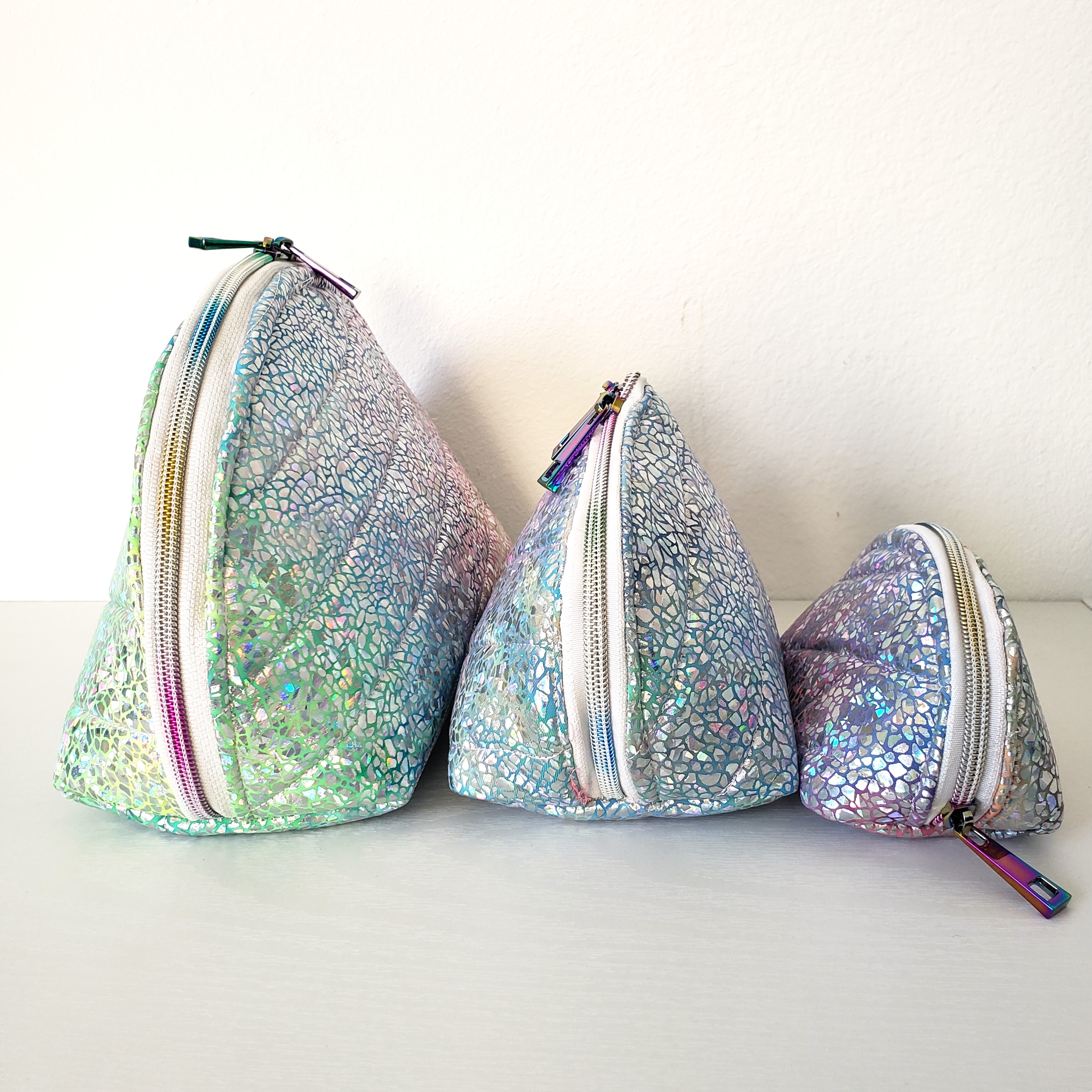 Clam Shell Glitter Cosmetic Bag