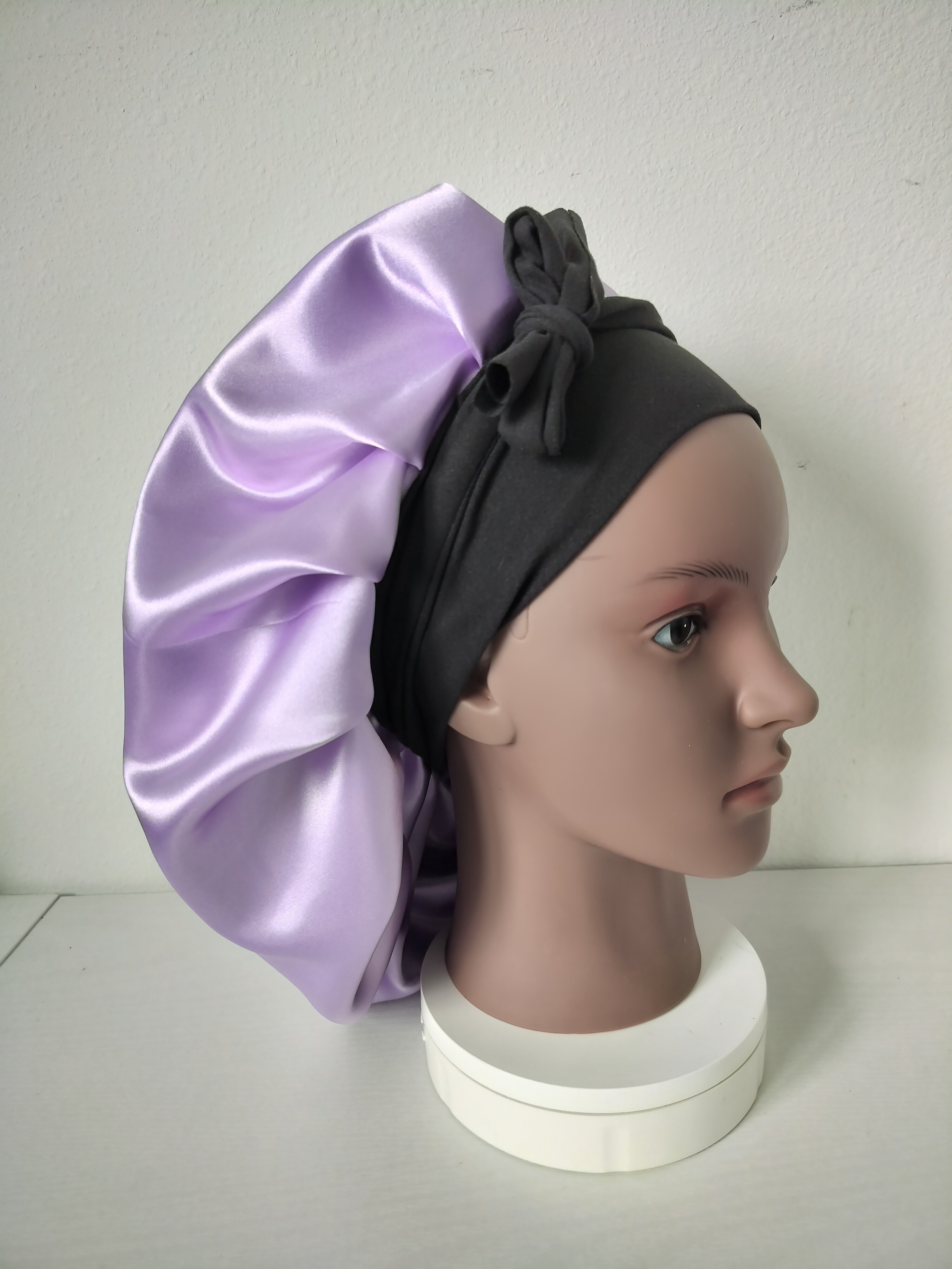 Satin Sleep Bonnet Silky Lavender