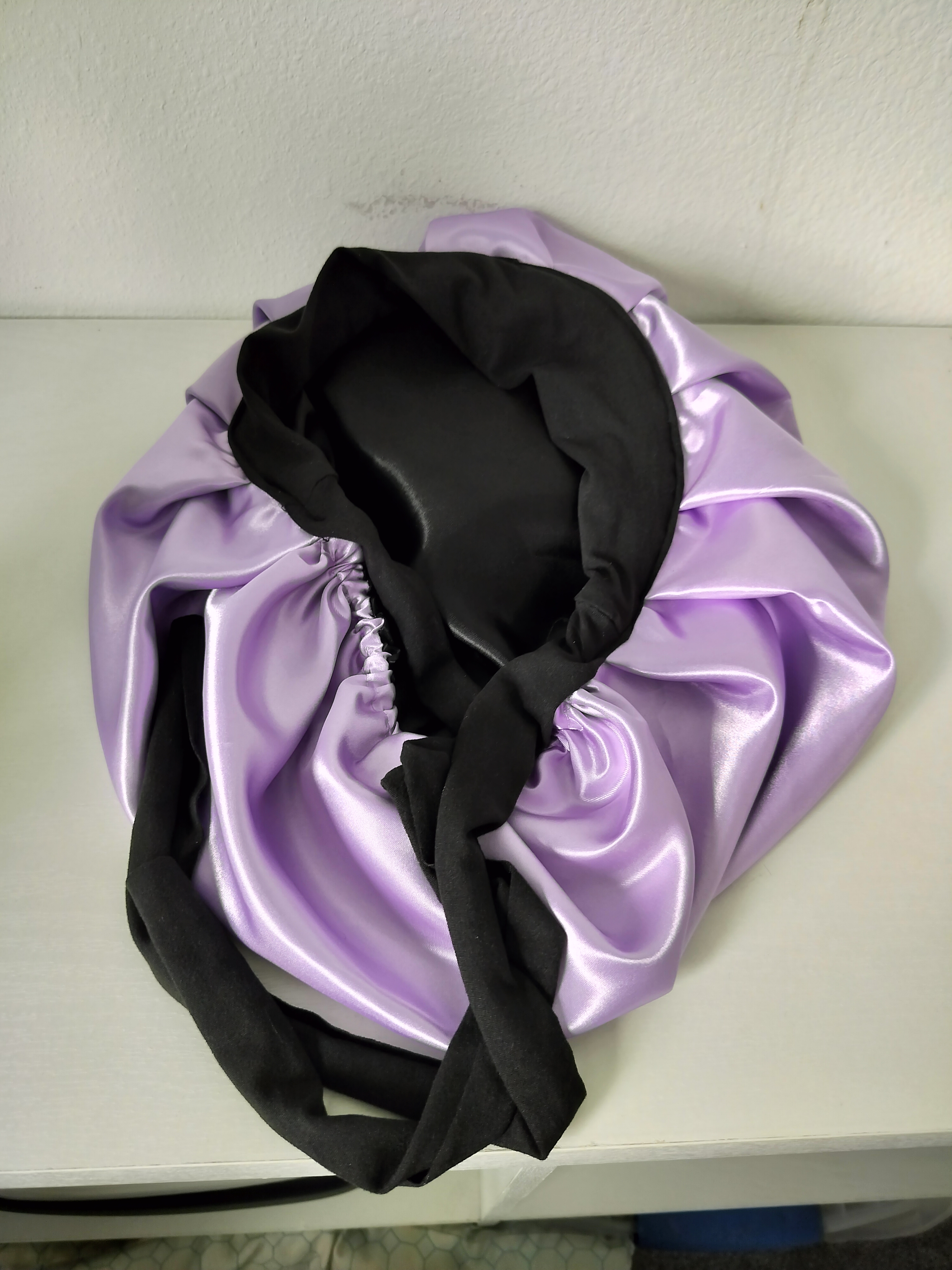 Satin Sleep Bonnet Silky Lavender 
