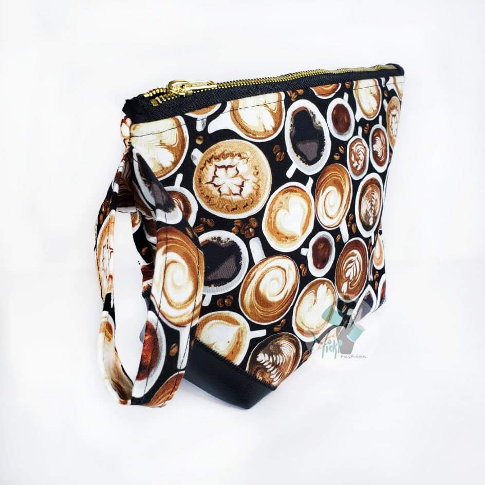 Coffee-Themed Cosmetic Bag