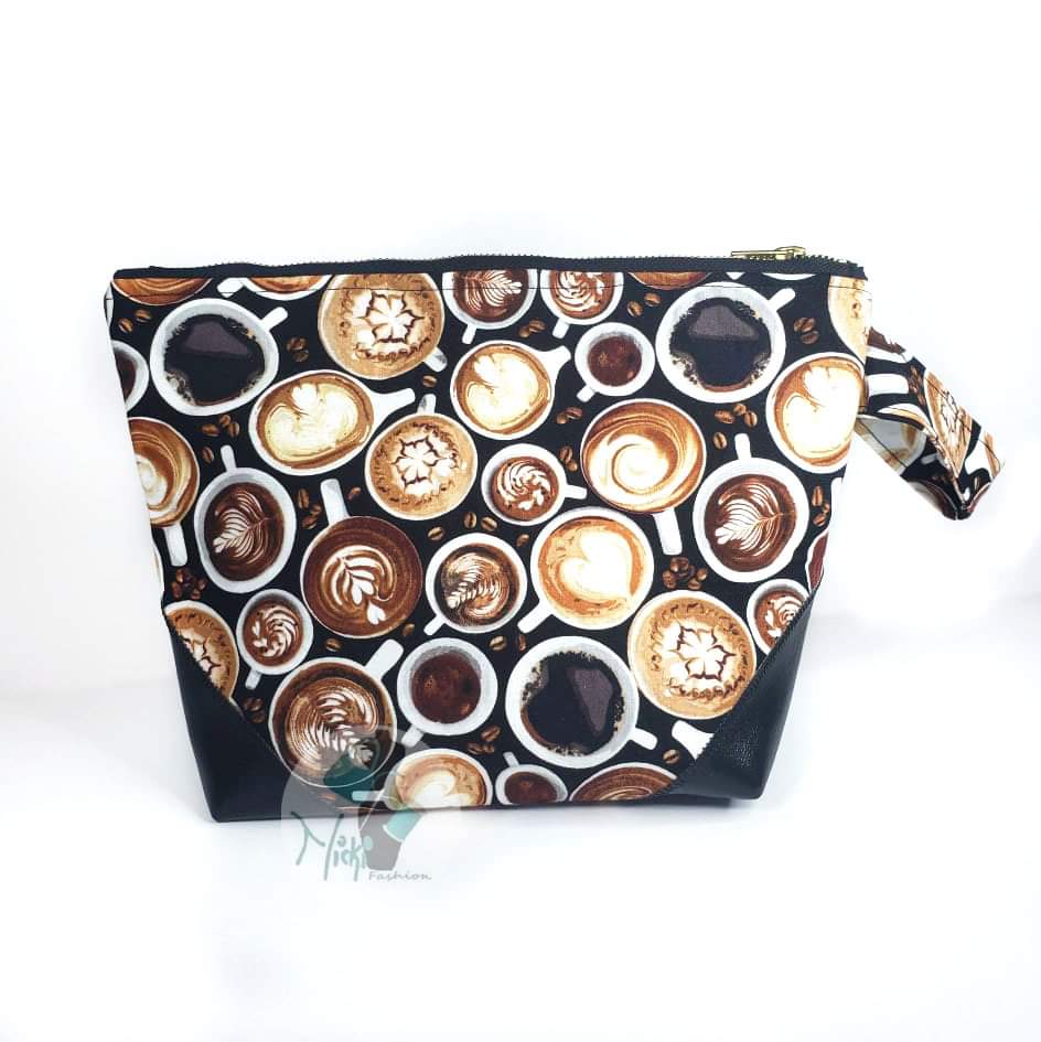 Coffee-Themed Cosmetic Bag