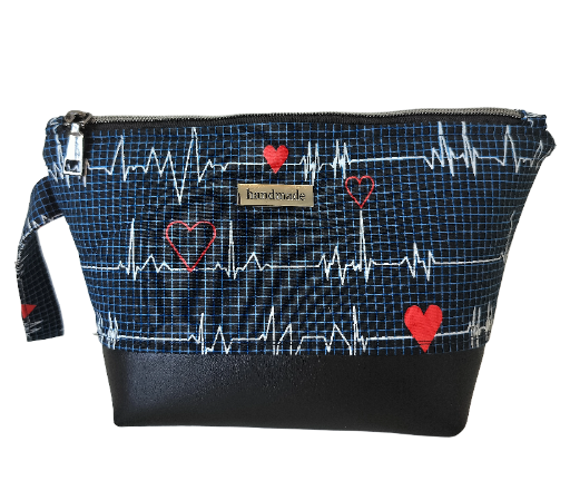 Heartbeat EKG Makeup Bag