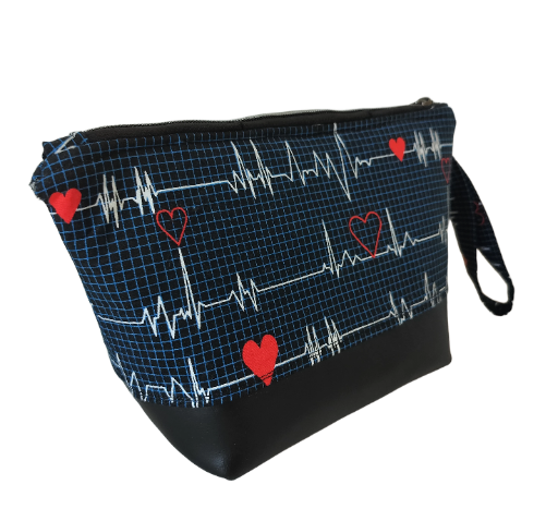 Heartbeat EKG Makeup Bag