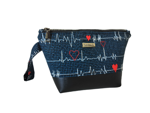 Heartbeat EKG Makeup Bag