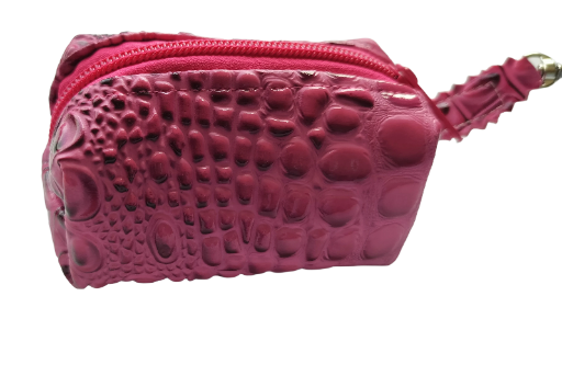 Mini Boxy Bag Pink Embossed Ear Buds Holder 