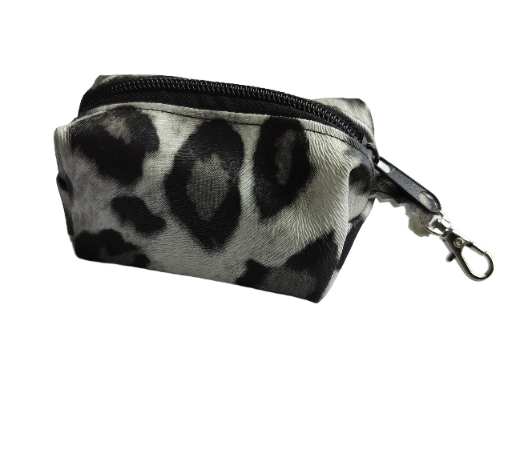 Mini Boxy Bag Leopard Black and White Print Pouch