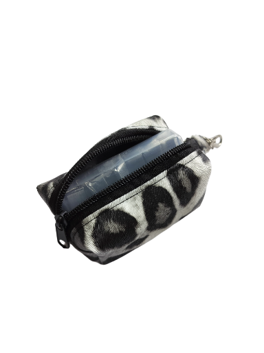 Mini Boxy Bag Leopard Black and White Print Pouch