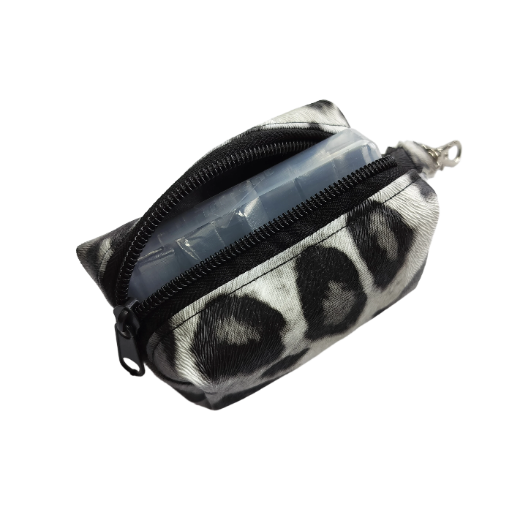 Mini Boxy Bag Leopard Black and White Print Pouch