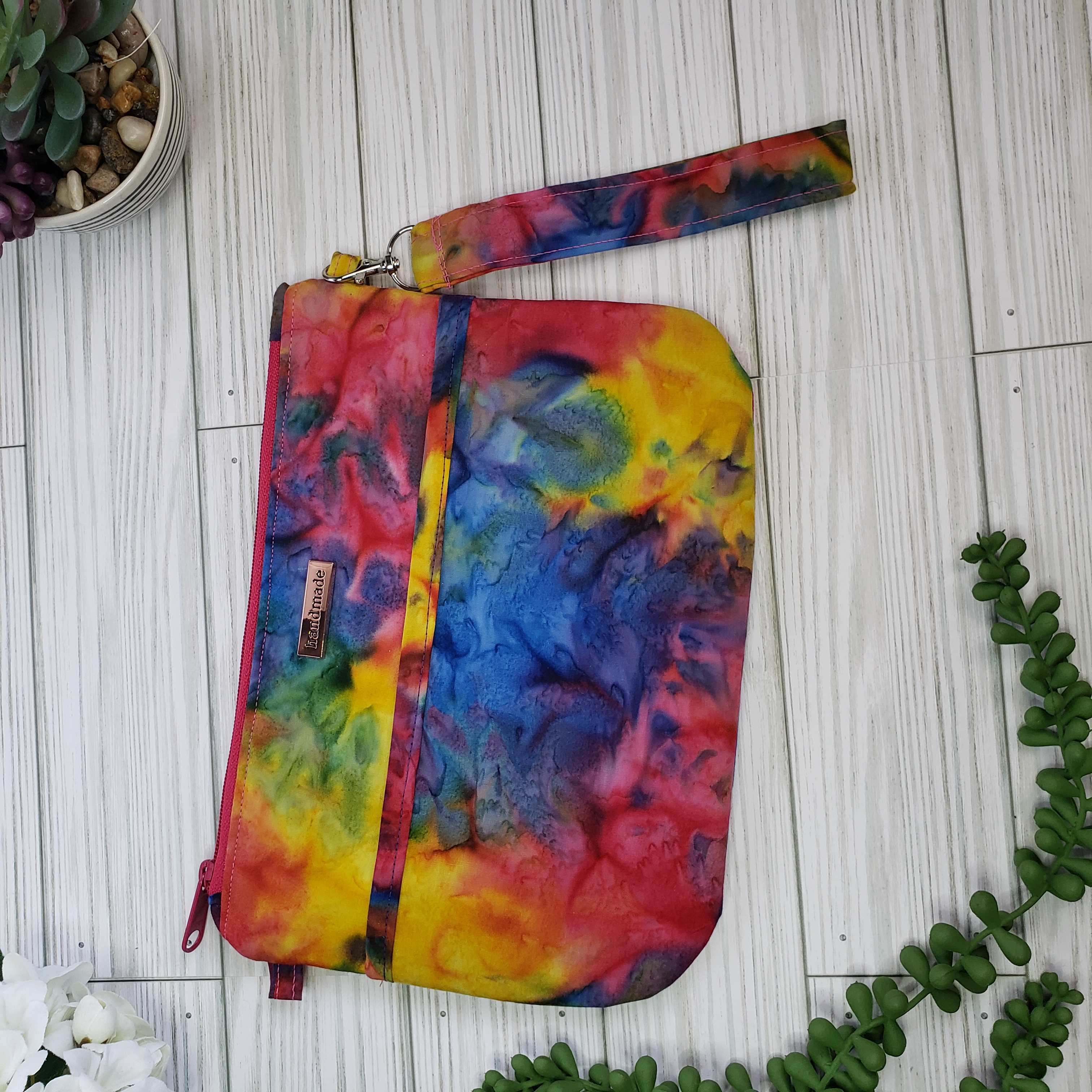 Colorful Zipper Pouch w/ wrist strap