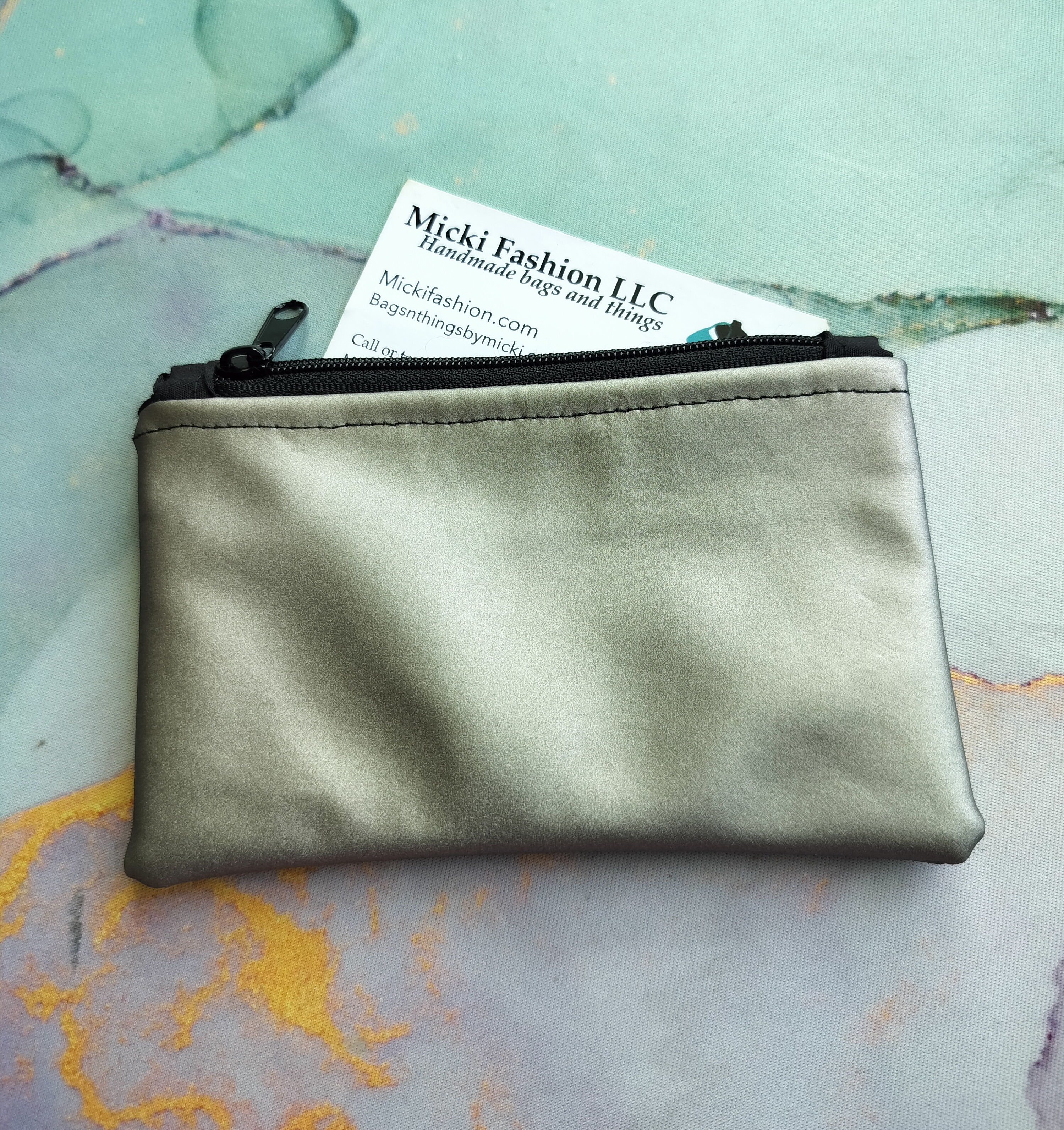 Silver Coin Purse Minimalist Wallet 