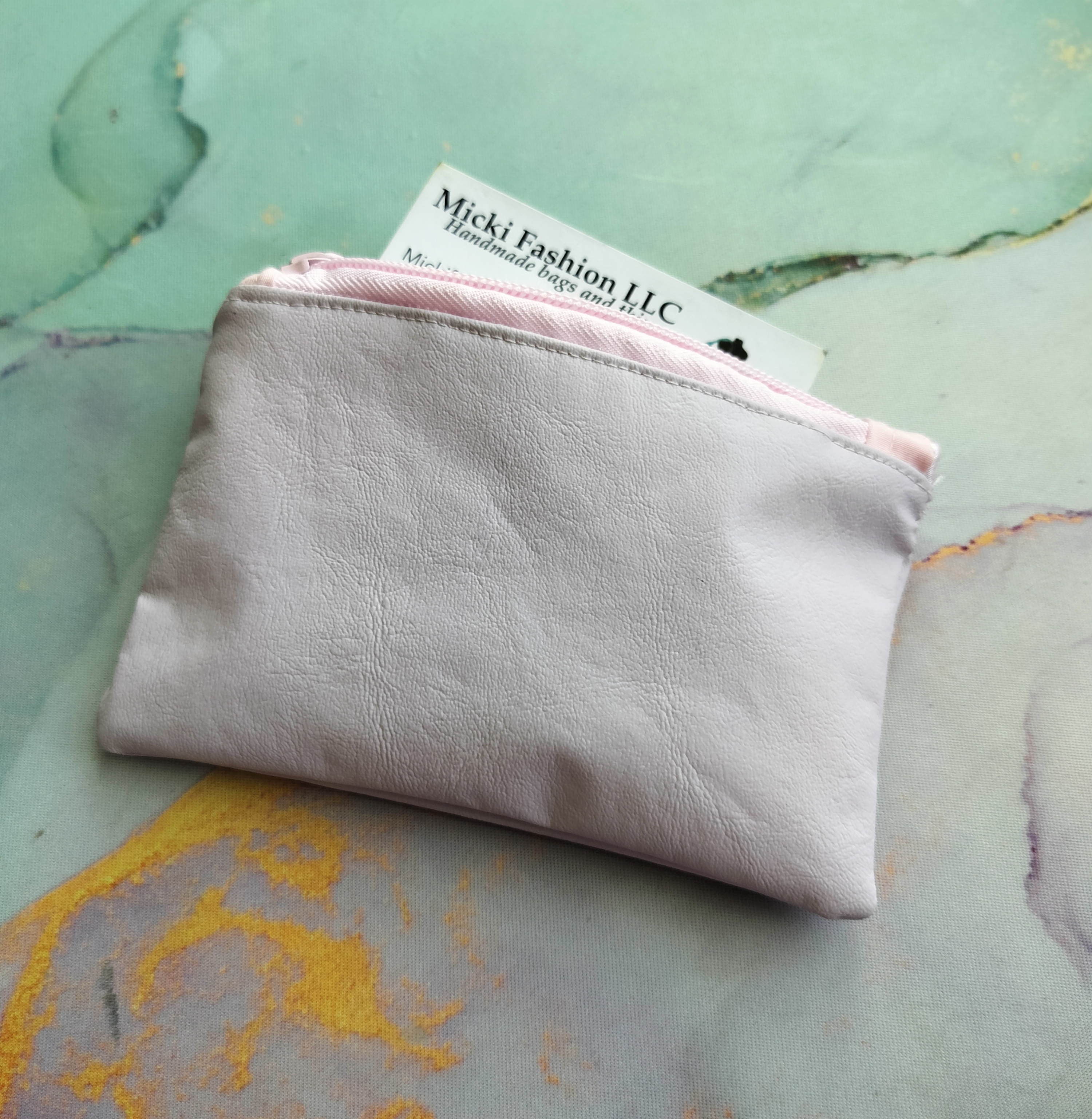 Powder Pink Coin Purse Minimalist Wallet 