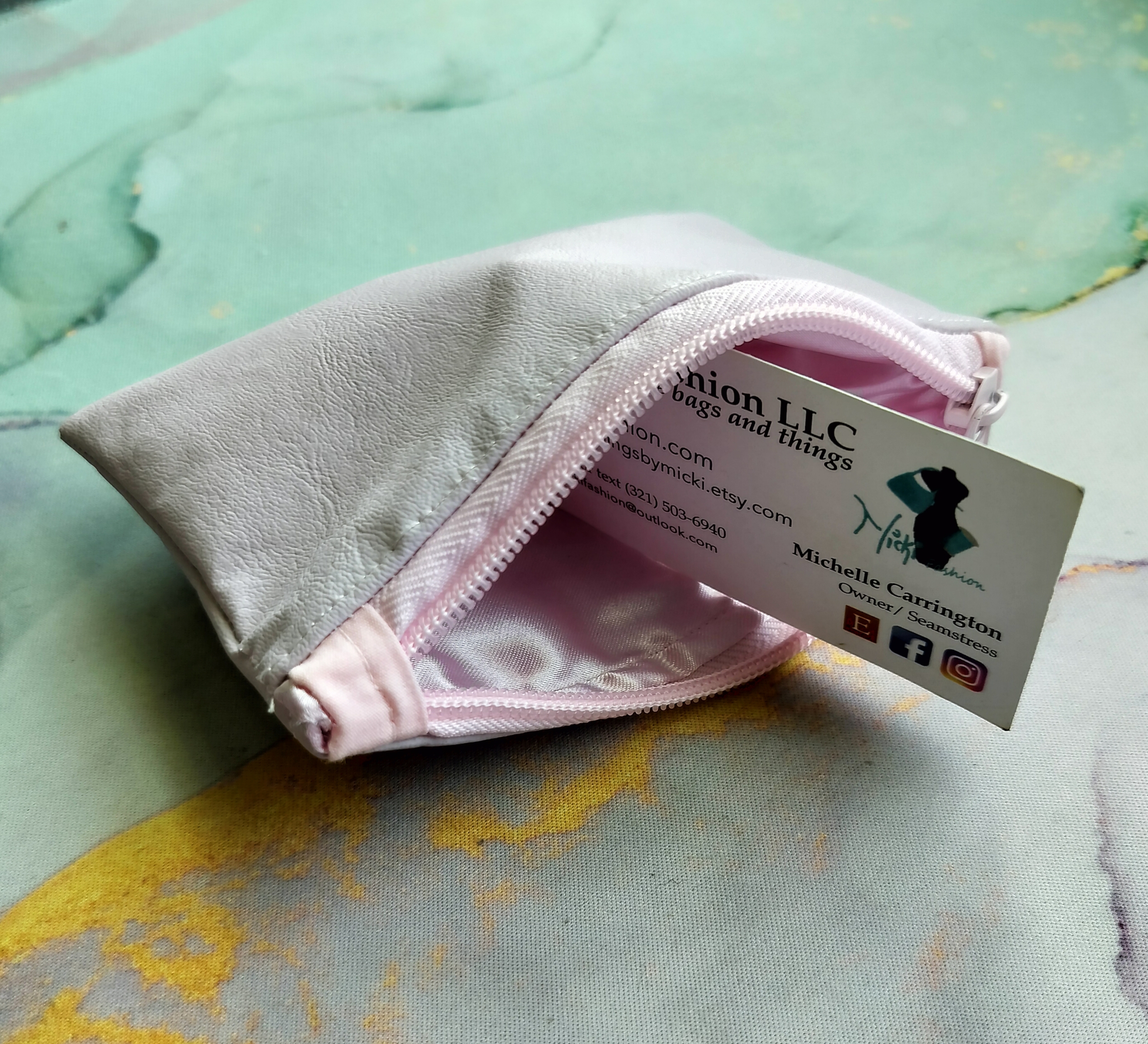 Powder Pink Coin Purse Minimalist Wallet 