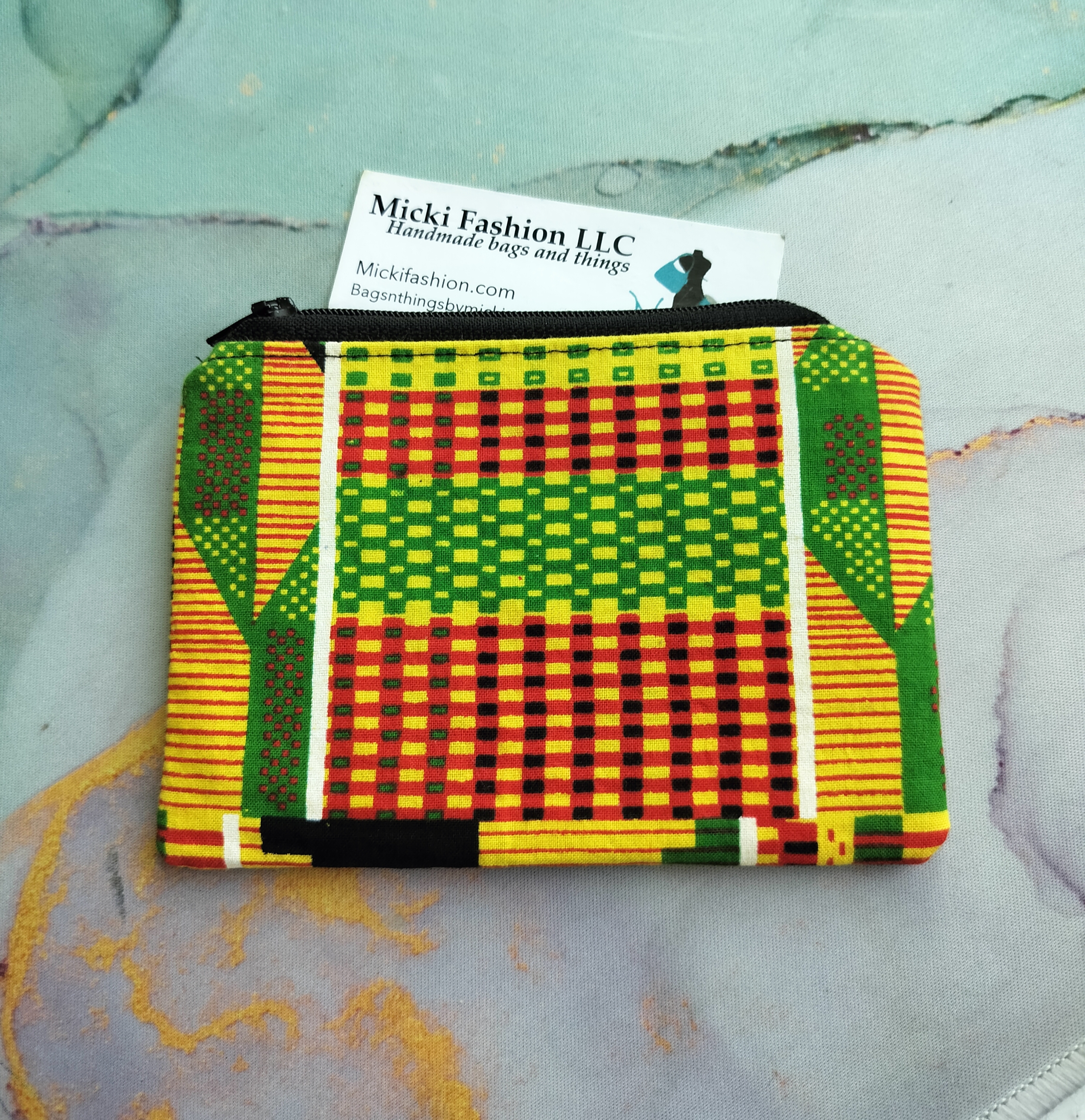 Kente Cloth Coin Purse Minimalist Wallet