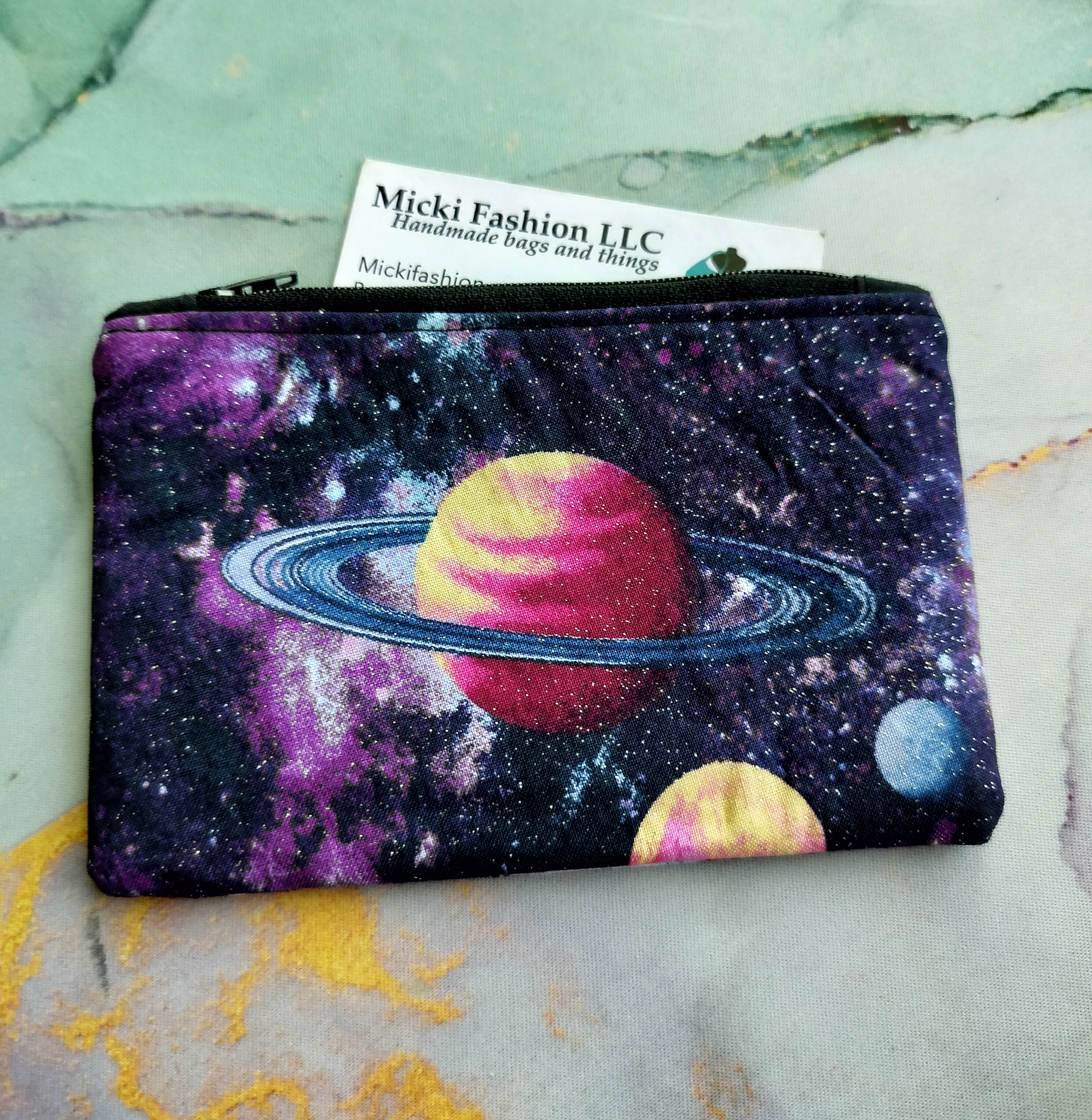 Purple Galaxy Coin Purse Minimalist Wallet