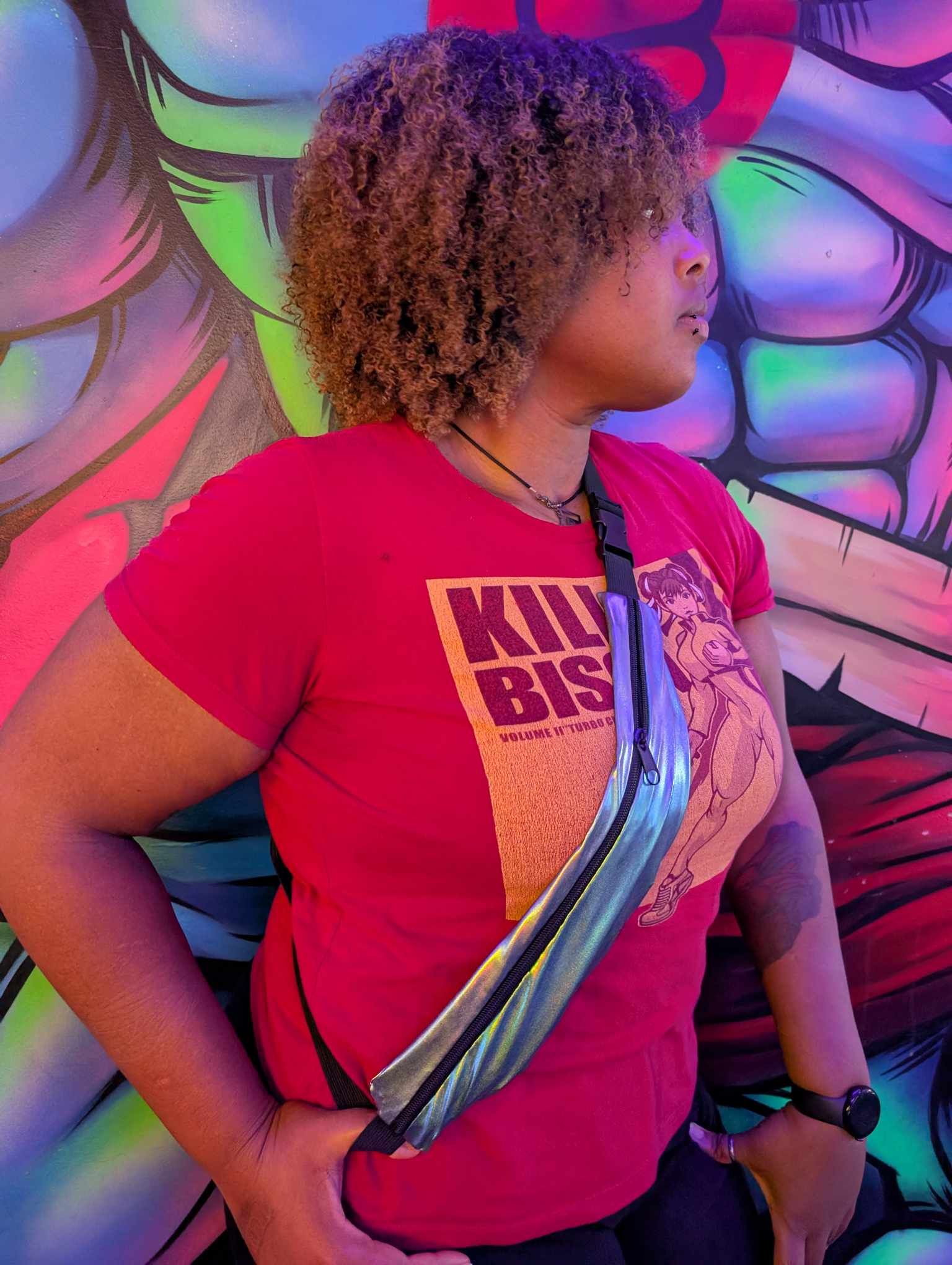  Stretchy Sling Bag- Iridescent