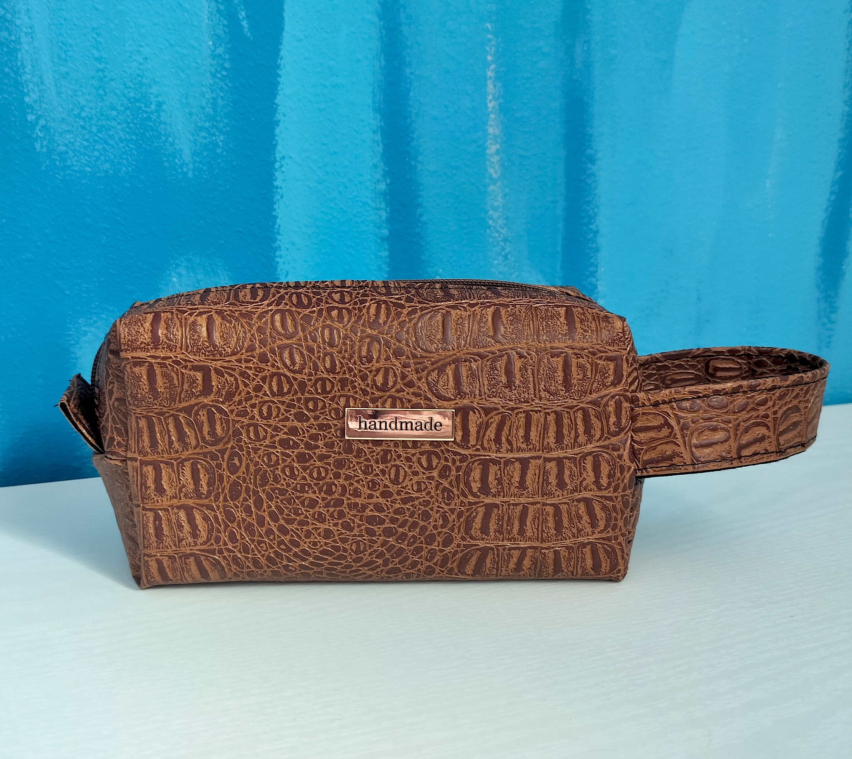 Pecan Leather Toiletry Bag