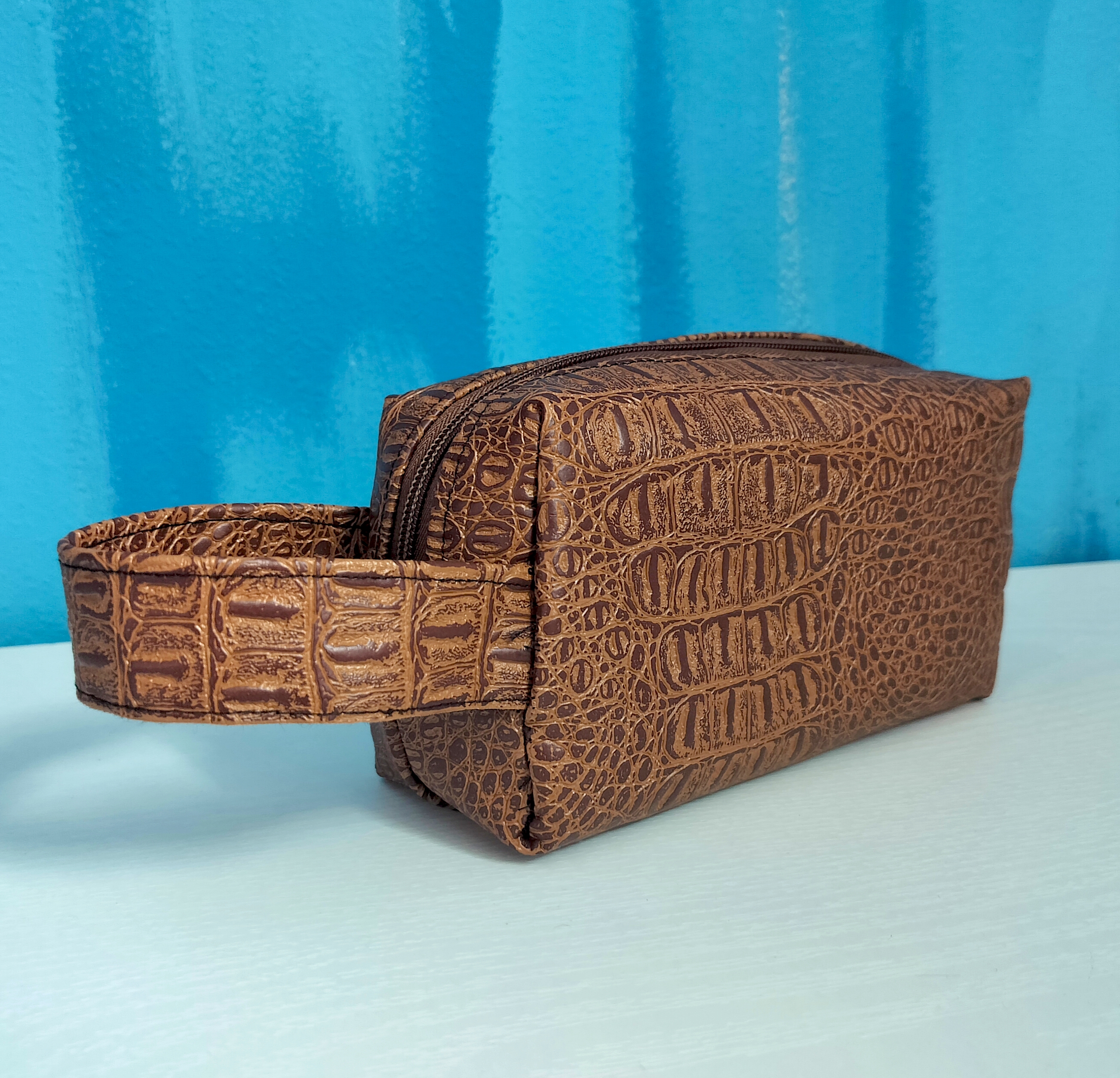 Pecan Leather Toiletry Bag