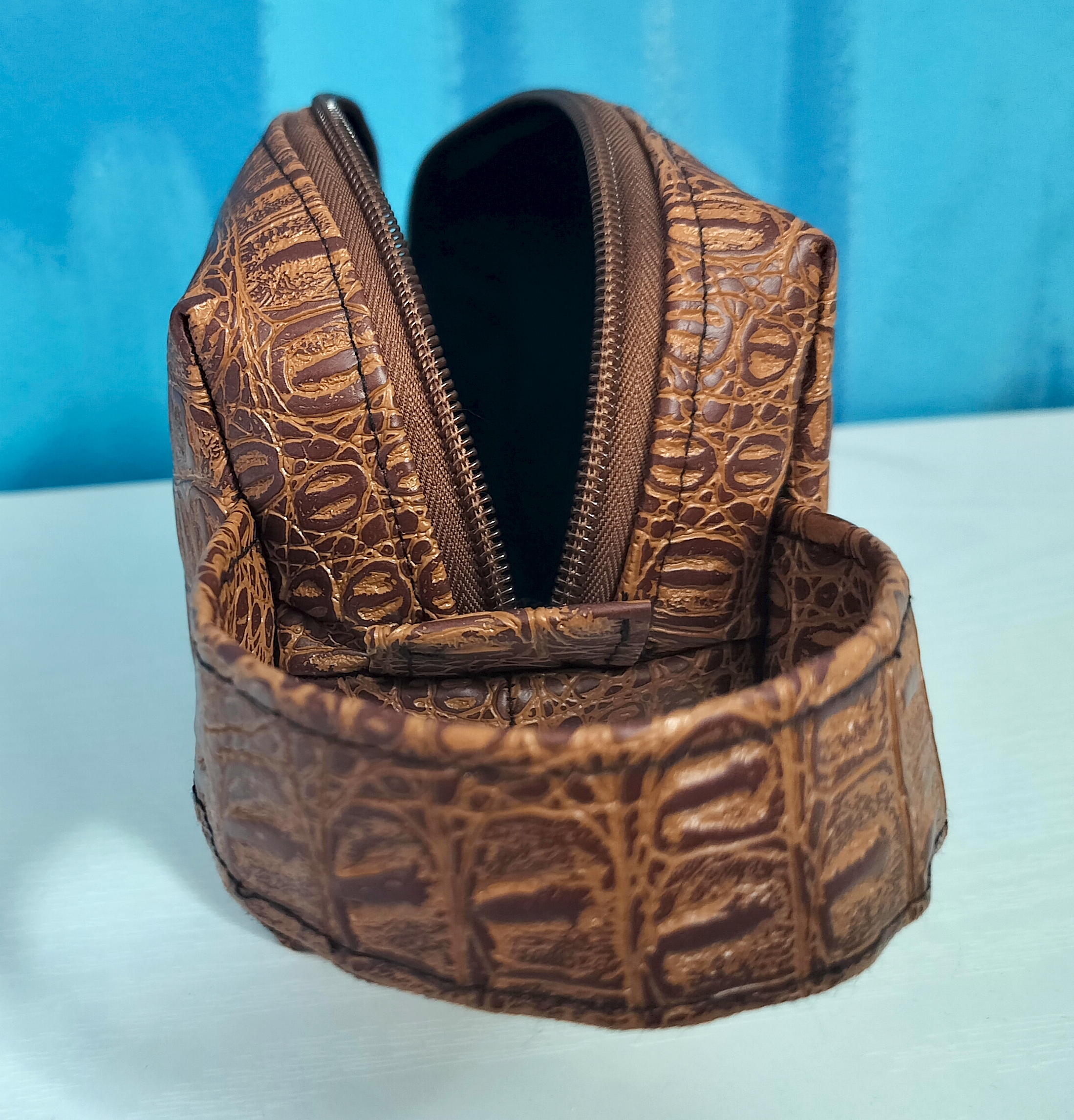 Pecan Leather Toiletry Bag