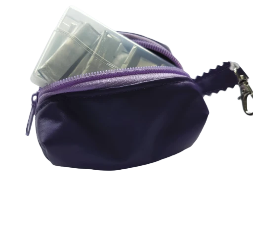 Purple Mini Pouch Ear Buds Holder 