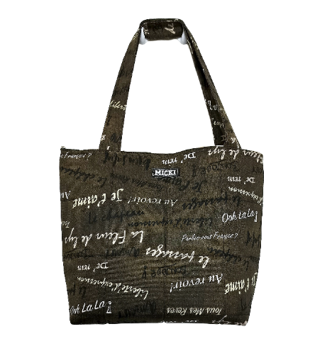 French Script Canvas Tote Bag