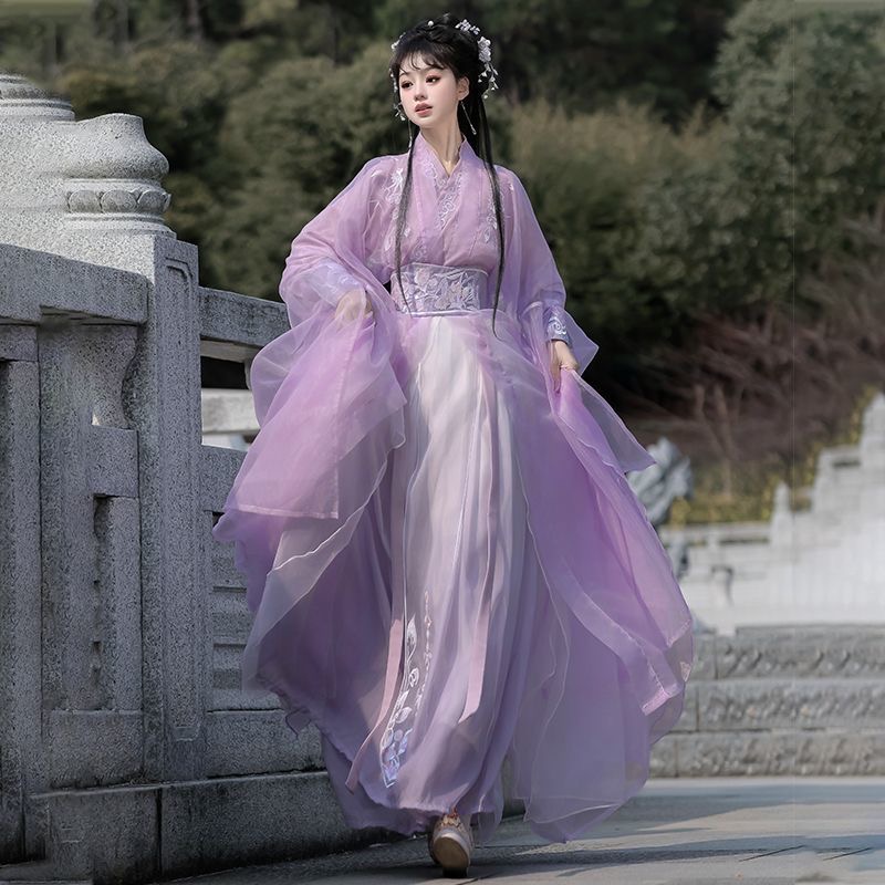 Traditional Hanfu Dress Spear and Warrobe PURPLE