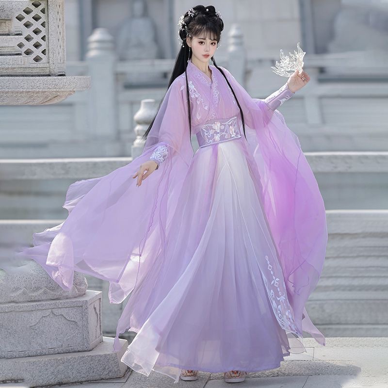 Traditional Hanfu Dress Spear and Warrobe PURPLE