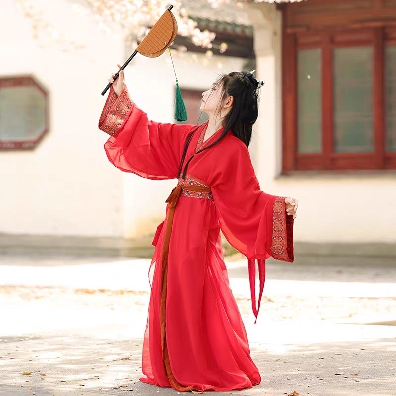 Children Traditional Hanfu Dress Zhuangzi-style robe