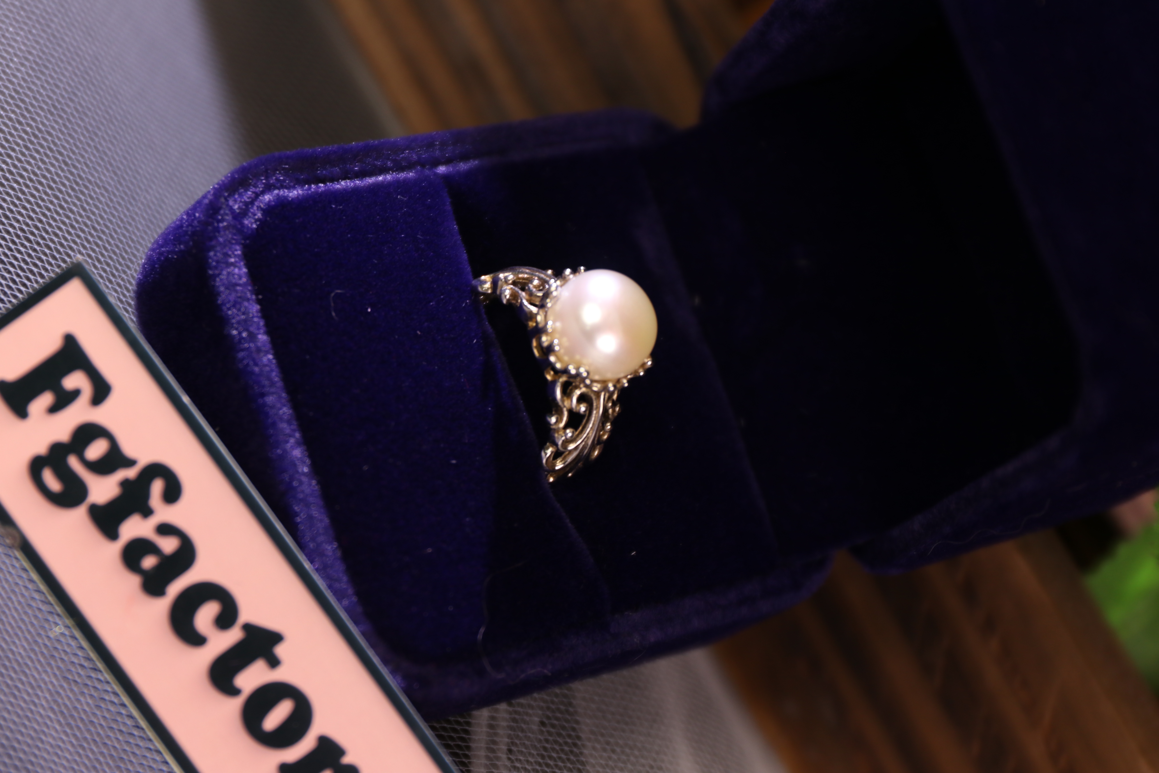 Elegant  white fresh water Pearl Ring