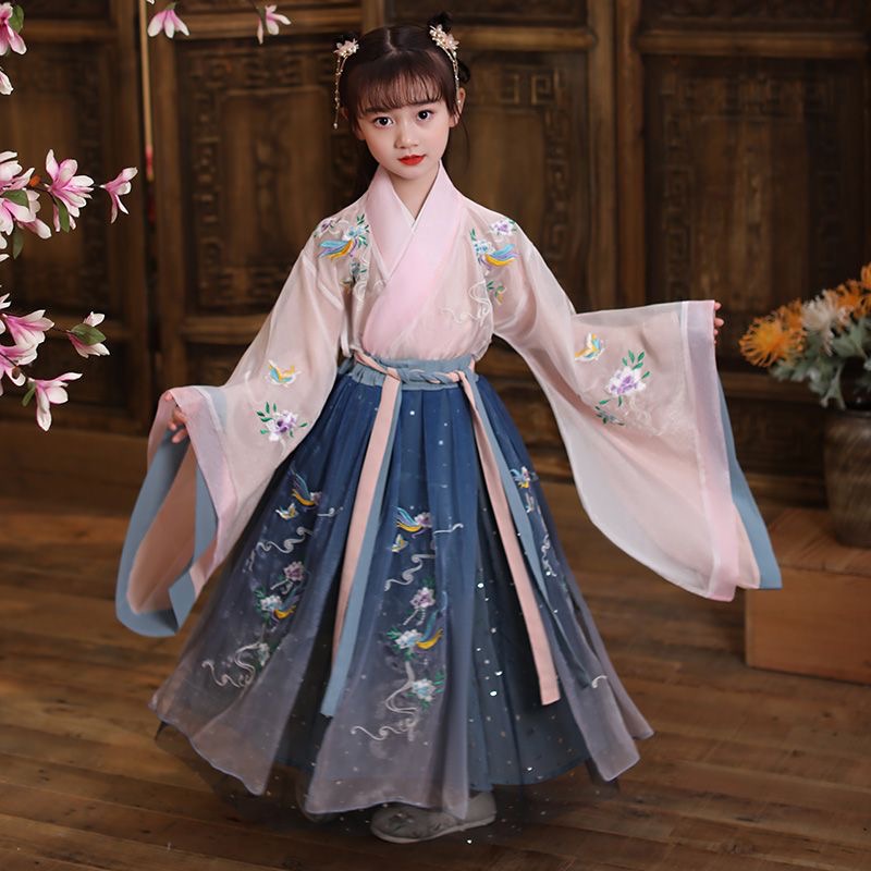 Kid girls Traditional Hanfu Dress