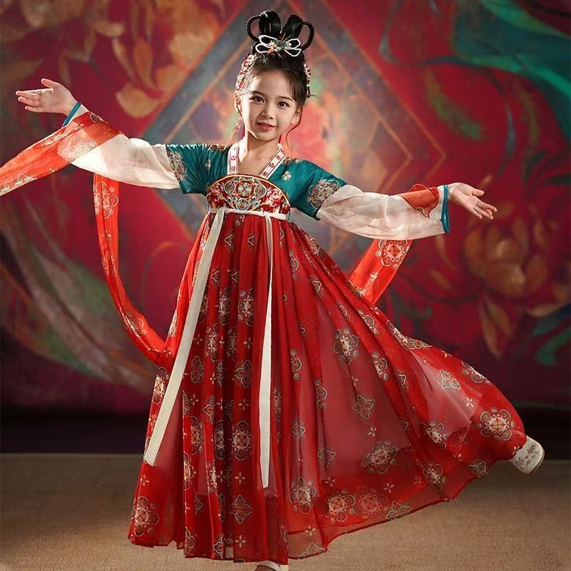 Dunhuang Girsl hanfu kid Traditional Hanfu Dress for Kids