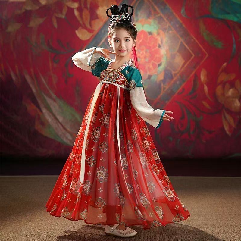Dunhuang Girsl hanfu kid Traditional Hanfu Dress for Kids