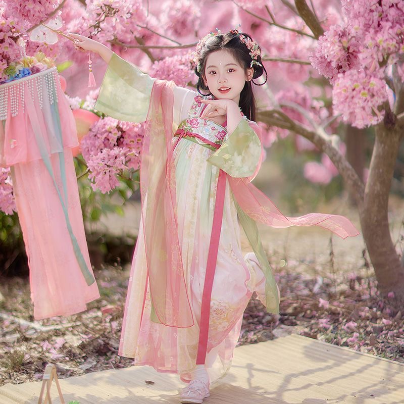 Peach flower Children's Traditional Hanfu Dress
