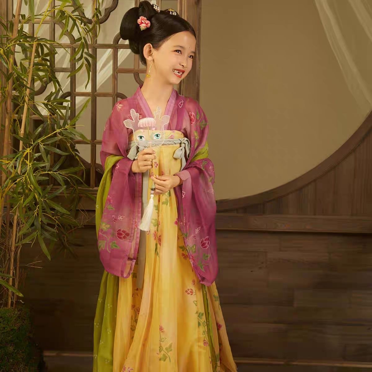 Tang girls hanfu Traditional Chinese Dress kid hanfu