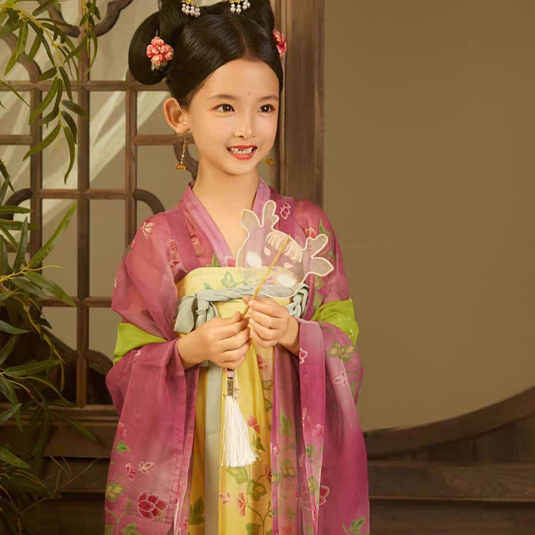 Tang girls hanfu Traditional Chinese Dress kid hanfu