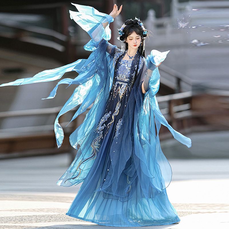 Traditional Blue Hanfu Dress