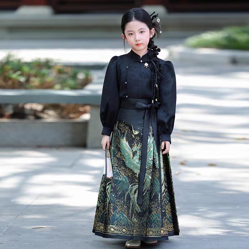 Traditional Hanfu Dress for Girls horse-faced skirt