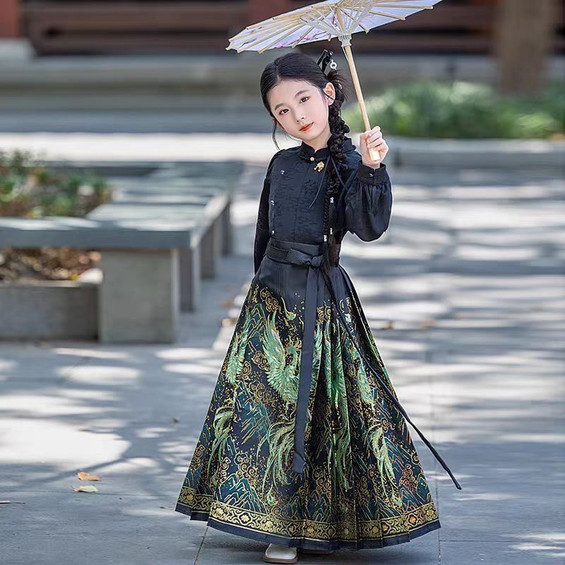 Traditional Hanfu Dress for Girls horse-faced skirt